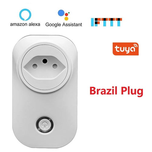 Brasil WIFI Smart Socket BR Tomada sem fio Controle de voz Smart Timing Switch Power Monitor para Alexa Google Home IFTTT