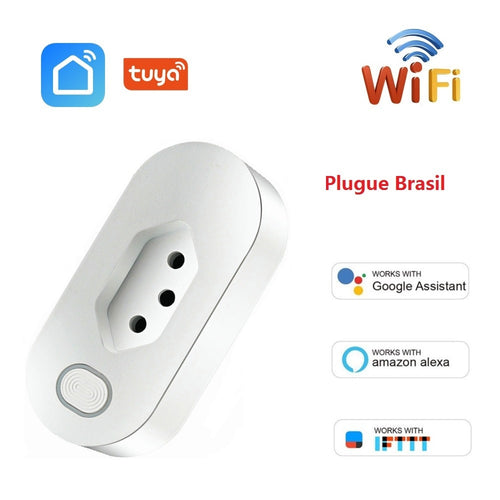 Brasil Smart WIFI Socket BR Tomada sem fio Tuya Smart Timing Plug Monitor de energia 16A para Alexa Google Home IFTTT Frete grátis