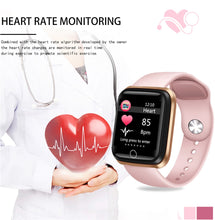 Carregar imagem no visualizador da galeria, Relógio inteligente feminino esportivo pulseira inteligente IP67 relógio à prova d&#39;água pedômetro monitor de frequência cardíaca LED tela colorida para Android ios