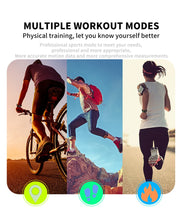 Carregar imagem no visualizador da galeria, Relógio inteligente feminino esportivo pulseira inteligente IP67 relógio à prova d&#39;água pedômetro monitor de frequência cardíaca LED tela colorida para Android ios