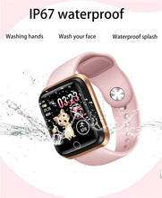 Carregar imagem no visualizador da galeria, Relógio inteligente feminino esportivo pulseira inteligente IP67 relógio à prova d&#39;água pedômetro monitor de frequência cardíaca LED tela colorida para Android ios