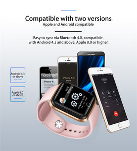 Relógio inteligente feminino esportivo pulseira inteligente IP67 relógio à prova d'água pedômetro monitor de frequência cardíaca LED tela colorida para Android ios