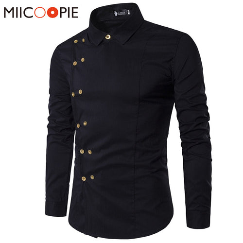 Camisa de Manga Longa Masculina de Ajuste Fino