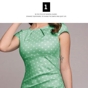 Vestido de Manga Curta Escritório Elegante