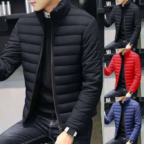 Casaco Masculino Quente Manga Longa e Ziper Negócios Casual