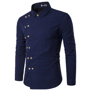 Camisa de Manga Longa Masculina de Ajuste Fino