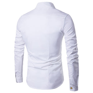 Camisa de Manga Longa Masculina de Ajuste Fino