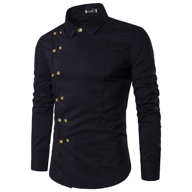 Camisa de Manga Longa Masculina de Ajuste Fino