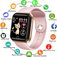 Carregar imagem no visualizador da galeria, Relógio inteligente feminino esportivo pulseira inteligente IP67 relógio à prova d&#39;água pedômetro monitor de frequência cardíaca LED tela colorida para Android ios