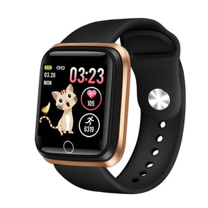 Relógio inteligente feminino esportivo pulseira inteligente IP67 relógio à prova d'água pedômetro monitor de frequência cardíaca LED tela colorida para Android ios