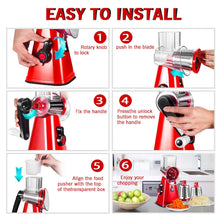 Carregar imagem no visualizador da galeria, Cortador manual de vegetais Fatiador Acessórios de cozinha Redondo multifuncional Rotate Mandoline Slicer Batata Queijo Gadgets Cozinha