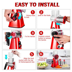 Cortador manual de vegetais Fatiador Acessórios de cozinha Redondo multifuncional Rotate Mandoline Slicer Batata Queijo Gadgets Cozinha