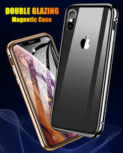 Carregar imagem no visualizador da galeria, Capa de metal de adsorção magnética 360 para iPhone SE 11 Pro XS Max XR Capa de vidro dupla face para iPhone 7 8 6 6s Plus Capa de ímã