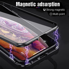 Carregar imagem no visualizador da galeria, Capa de metal de adsorção magnética 360 para iPhone SE 11 Pro XS Max XR Capa de vidro dupla face para iPhone 7 8 6 6s Plus Capa de ímã