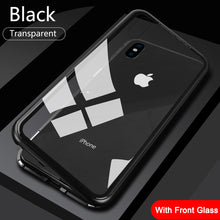Carregar imagem no visualizador da galeria, Capa de metal de adsorção magnética 360 para iPhone SE 11 Pro XS Max XR Capa de vidro dupla face para iPhone 7 8 6 6s Plus Capa de ímã