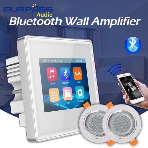 Supere o áudio de fundo de música em amplificadores de parede TF / AUX IN Player de música, amplificador estéreo digital Bluetooth com alto-falantes