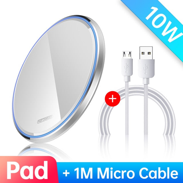 Carregador sem fio KUULAA 10W Qi para iPhone X / XS Max XR 8 Plus Bloco de carregamento sem fio com espelho para Samsung S9 S10 + Note 9 8
