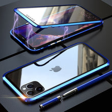 Carregar imagem no visualizador da galeria, Capa de metal de adsorção magnética 360 para iPhone SE 11 Pro XS Max XR Capa de vidro dupla face para iPhone 7 8 6 6s Plus Capa de ímã